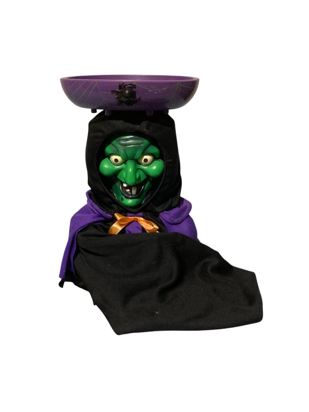 Gemmy Animated Face Changer Halloween Gypsy Witch Candy Bowl - READ